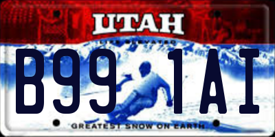UT license plate B991AI
