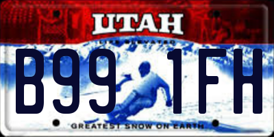 UT license plate B991FH