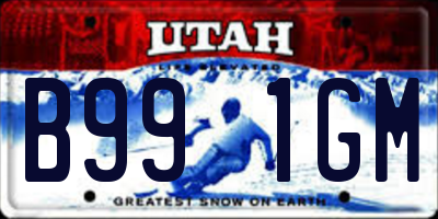 UT license plate B991GM