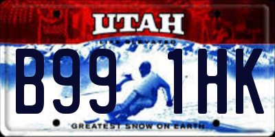 UT license plate B991HK
