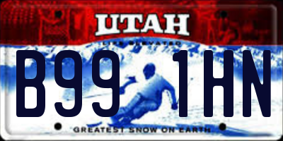 UT license plate B991HN