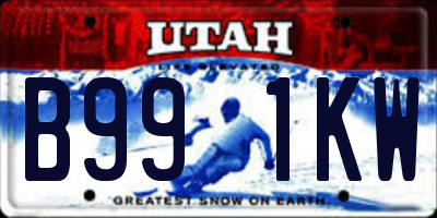 UT license plate B991KW