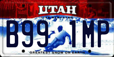 UT license plate B991MP