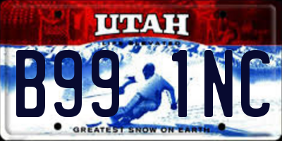 UT license plate B991NC