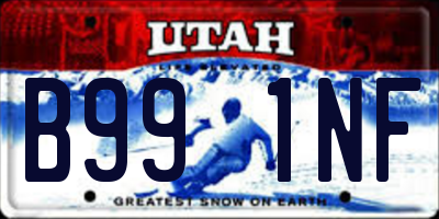 UT license plate B991NF