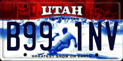 UT license plate B991NV