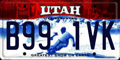 UT license plate B991VK