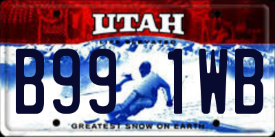 UT license plate B991WB
