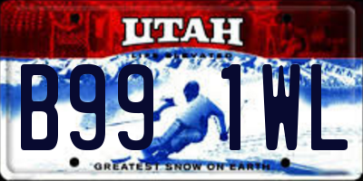 UT license plate B991WL