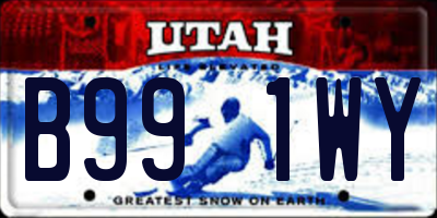 UT license plate B991WY
