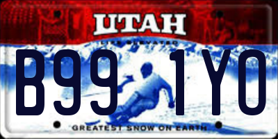 UT license plate B991YO