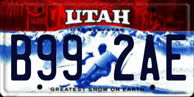 UT license plate B992AE