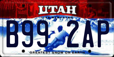 UT license plate B992AP