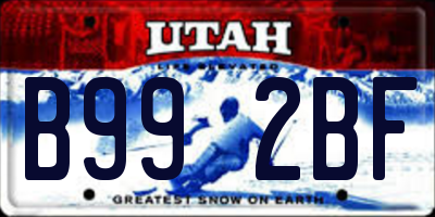 UT license plate B992BF