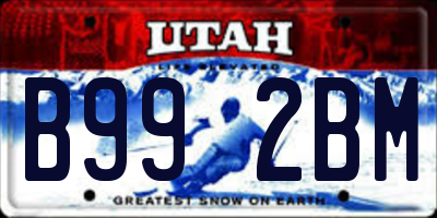 UT license plate B992BM