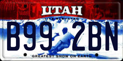 UT license plate B992BN