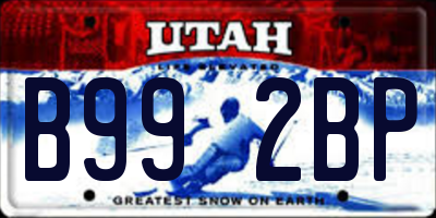 UT license plate B992BP