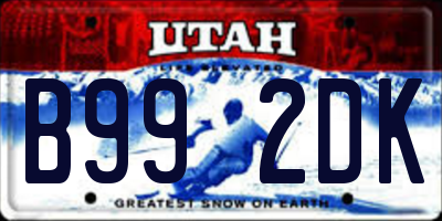 UT license plate B992DK
