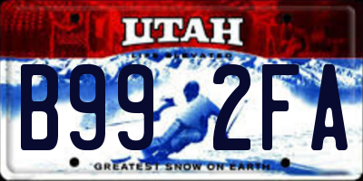 UT license plate B992FA