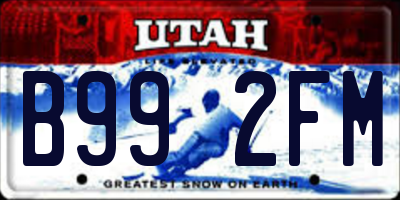 UT license plate B992FM