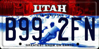 UT license plate B992FN