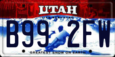 UT license plate B992FW