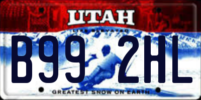 UT license plate B992HL