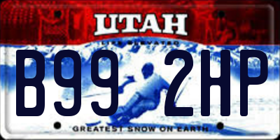 UT license plate B992HP