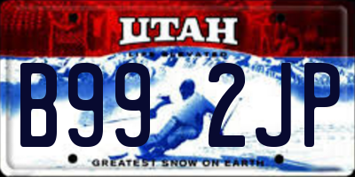 UT license plate B992JP