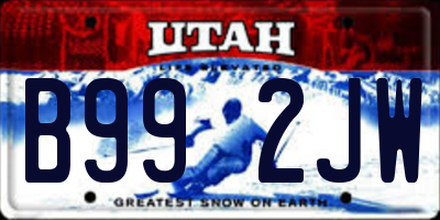 UT license plate B992JW