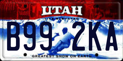 UT license plate B992KA