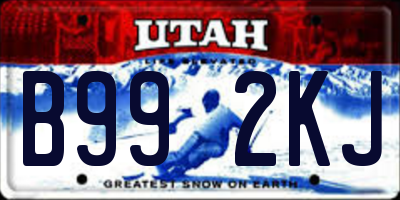 UT license plate B992KJ