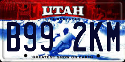 UT license plate B992KM