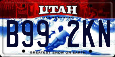 UT license plate B992KN