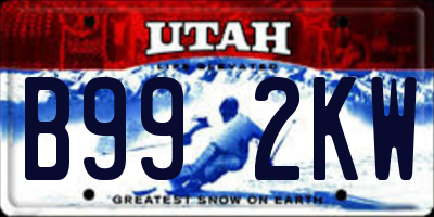 UT license plate B992KW