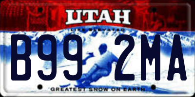 UT license plate B992MA