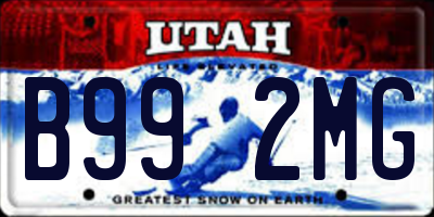UT license plate B992MG