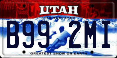 UT license plate B992MI