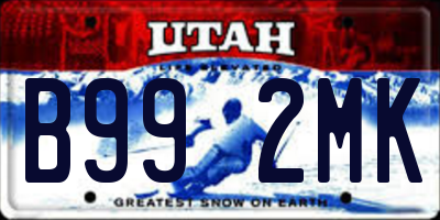 UT license plate B992MK