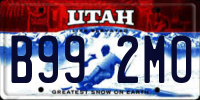 UT license plate B992MO