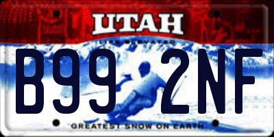 UT license plate B992NF
