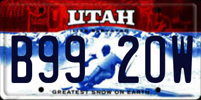 UT license plate B992OW