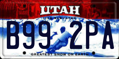 UT license plate B992PA
