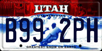 UT license plate B992PH