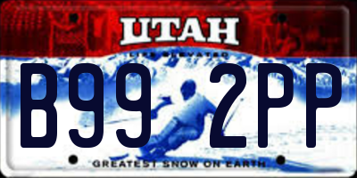UT license plate B992PP