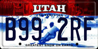 UT license plate B992RF