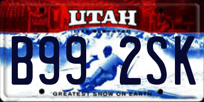 UT license plate B992SK