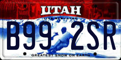 UT license plate B992SR