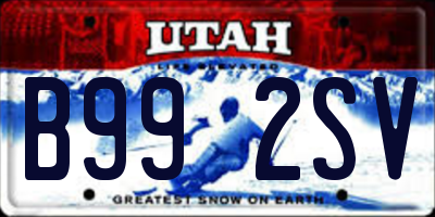 UT license plate B992SV