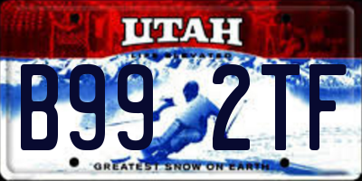 UT license plate B992TF